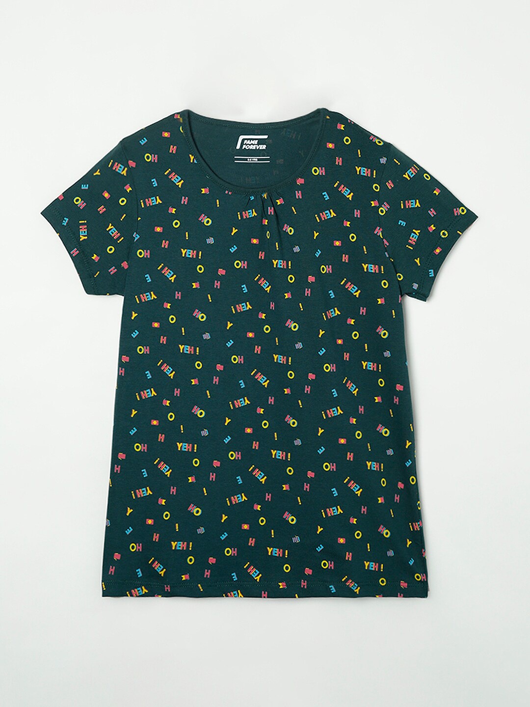 

Fame Forever by Lifestyle Girls Green Printed T-shirt