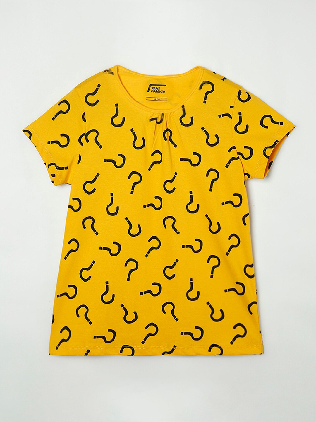 

Fame Forever by Lifestyle Girls Yellow Printed T-shirt