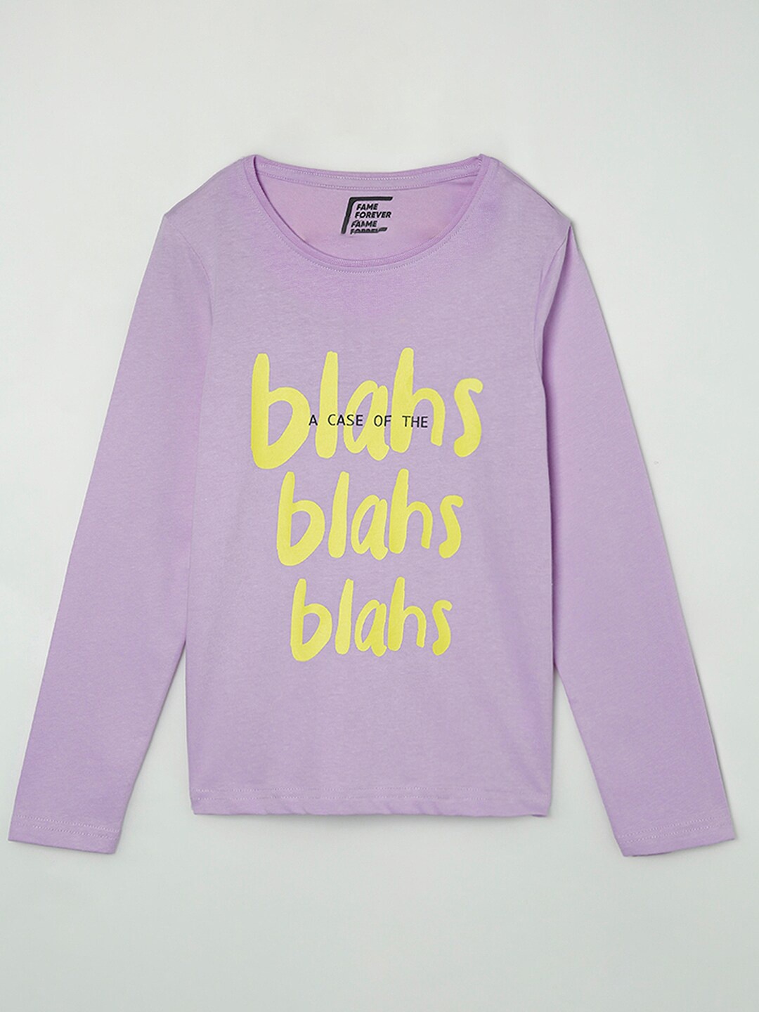 

Fame Forever by Lifestyle Girls Purple Typography Printed T-shirt