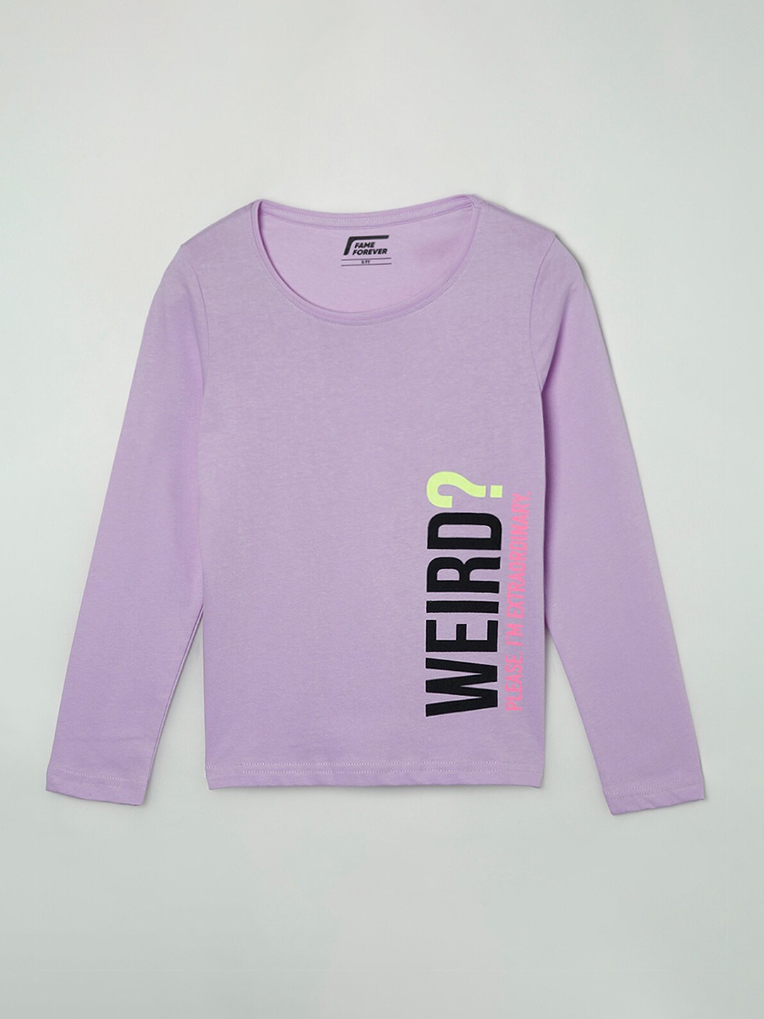 

Fame Forever by Lifestyle Girls Purple Typography T-shirt