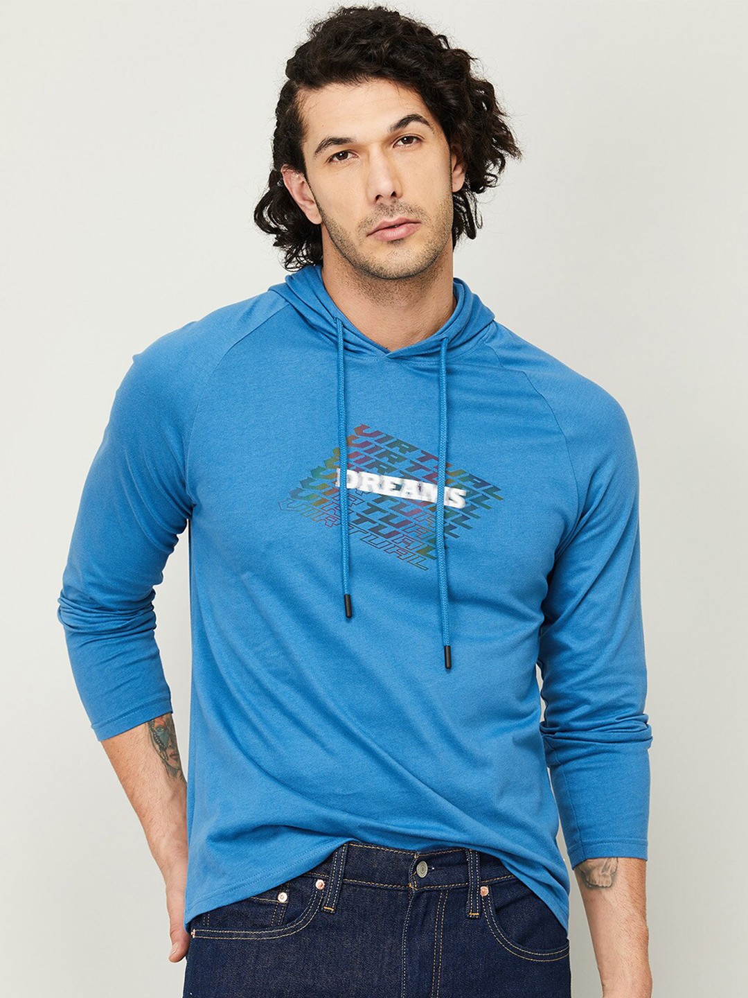 

Fame Forever by Lifestyle Men Blue Typography Printed T-shirt