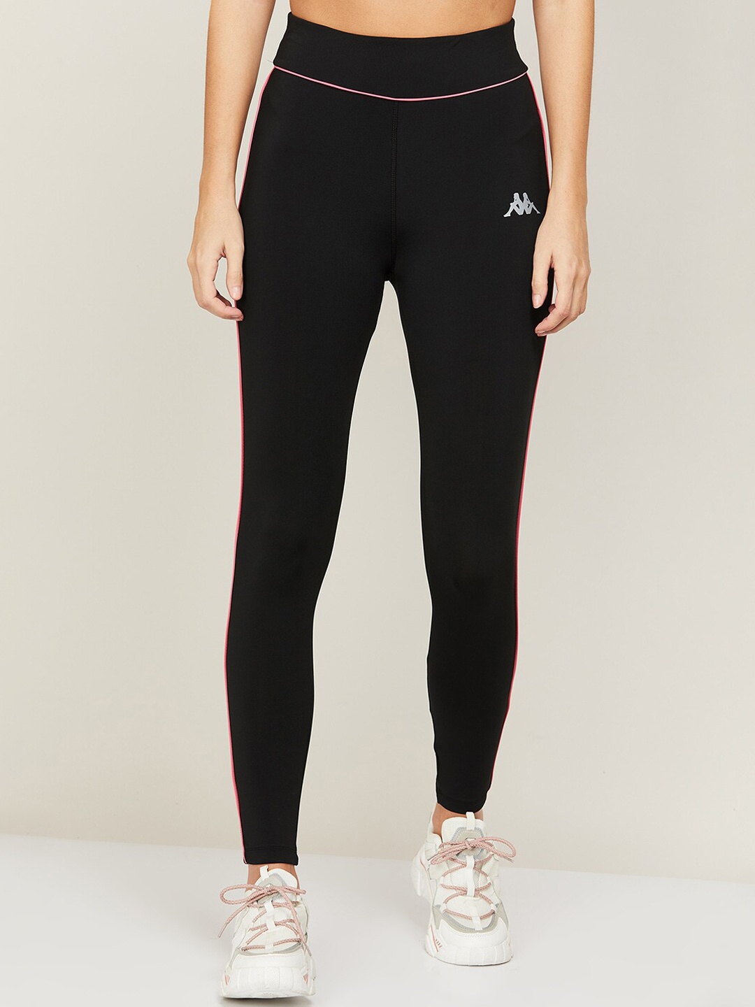 

Kappa Women Black Solid Cotton Tights