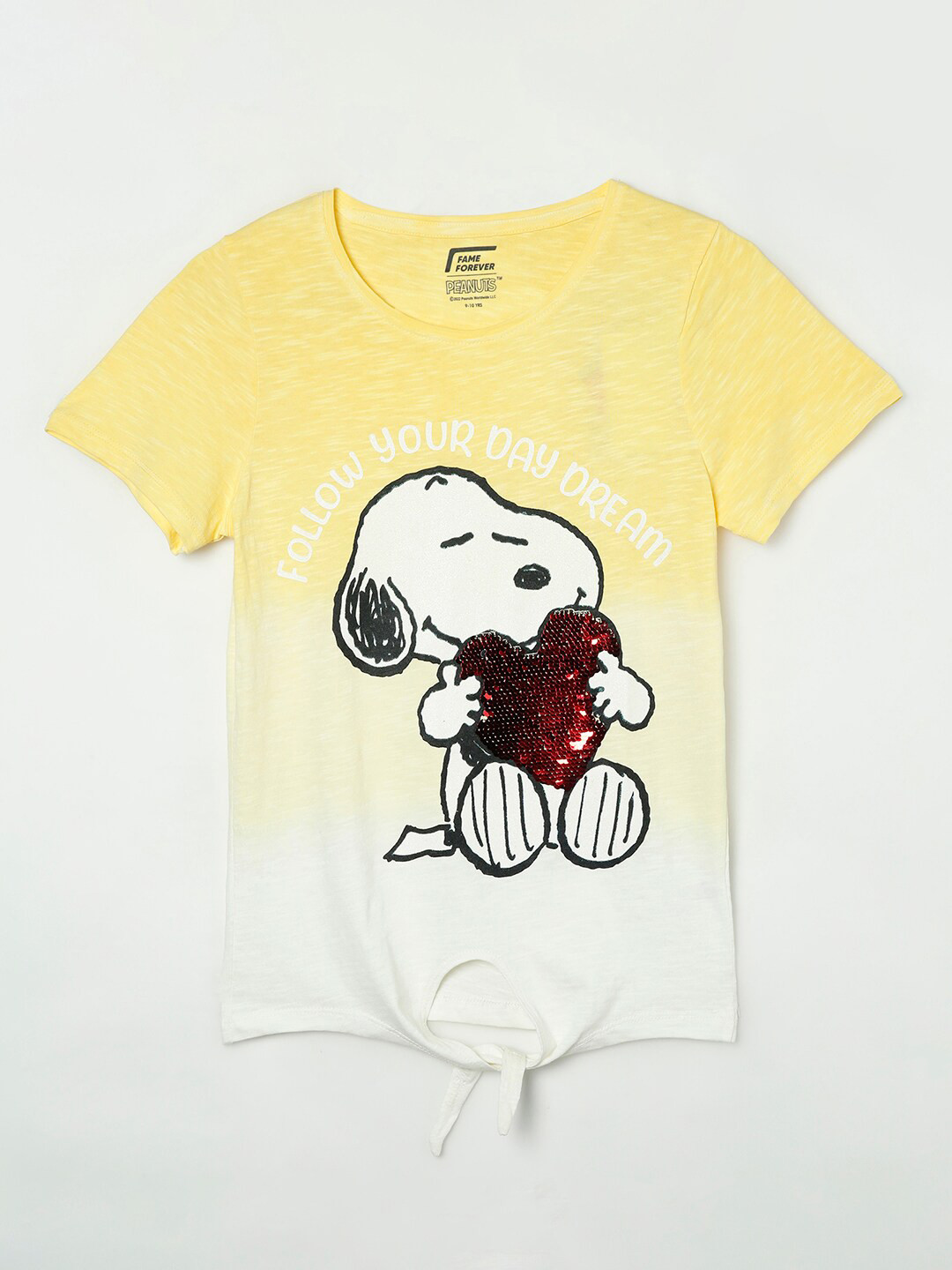 

Fame Forever by Lifestyle Yellow Snoopy Print Top