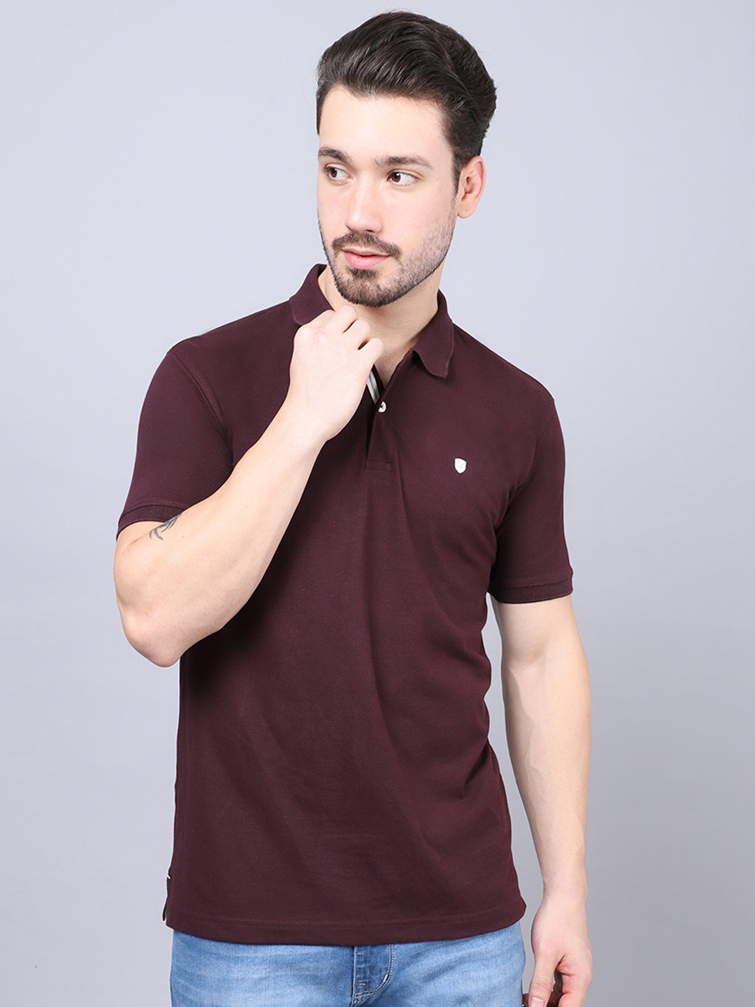 

Cantabil Men Maroon Polo Collar T-shirt