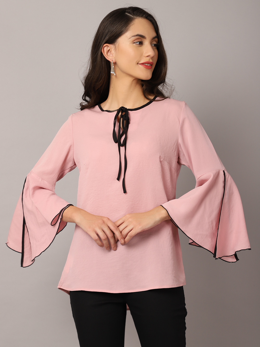 

Crozo By Cantabil Pink & Black Tunic