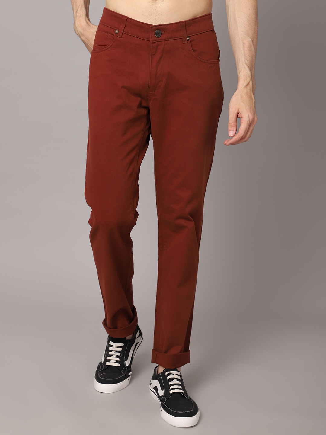 

Cantabil Men Rust Trousers