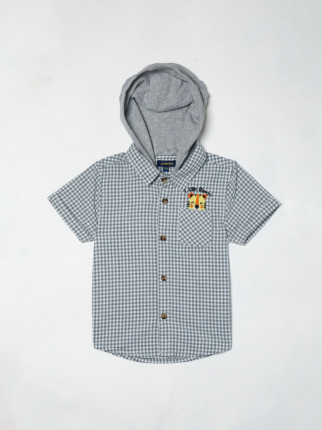 

Juniors by Lifestyle Boys Navy Blue Gingham Checks Checked Casual Shirt