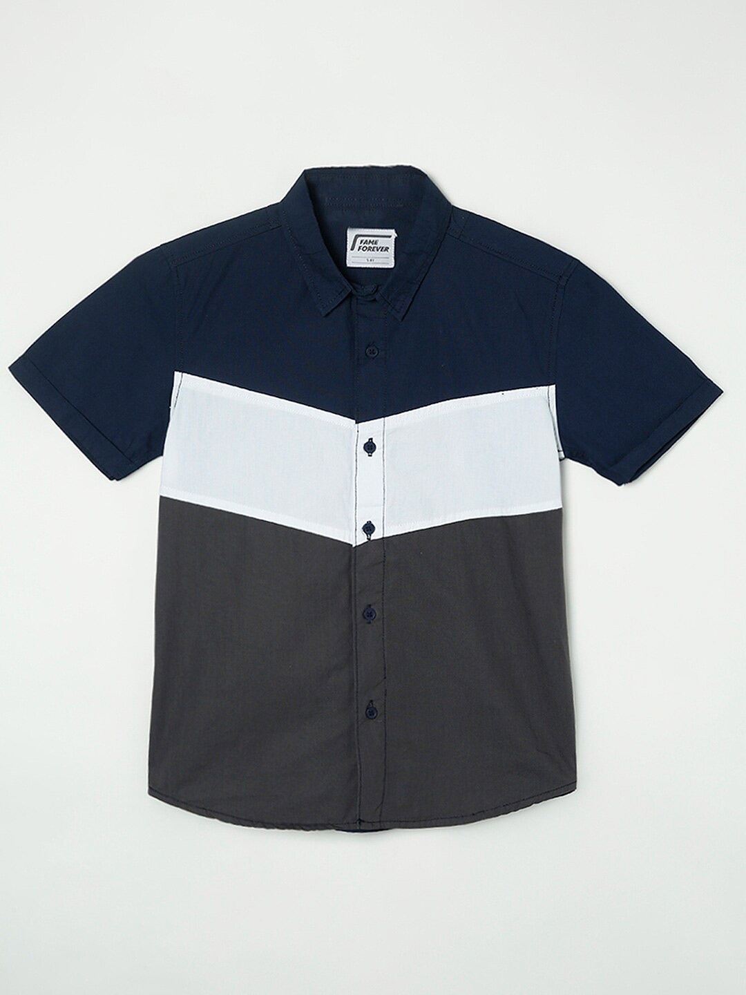 

Fame Forever by Lifestyle Boys Blue Colourblocked Casual Shirt