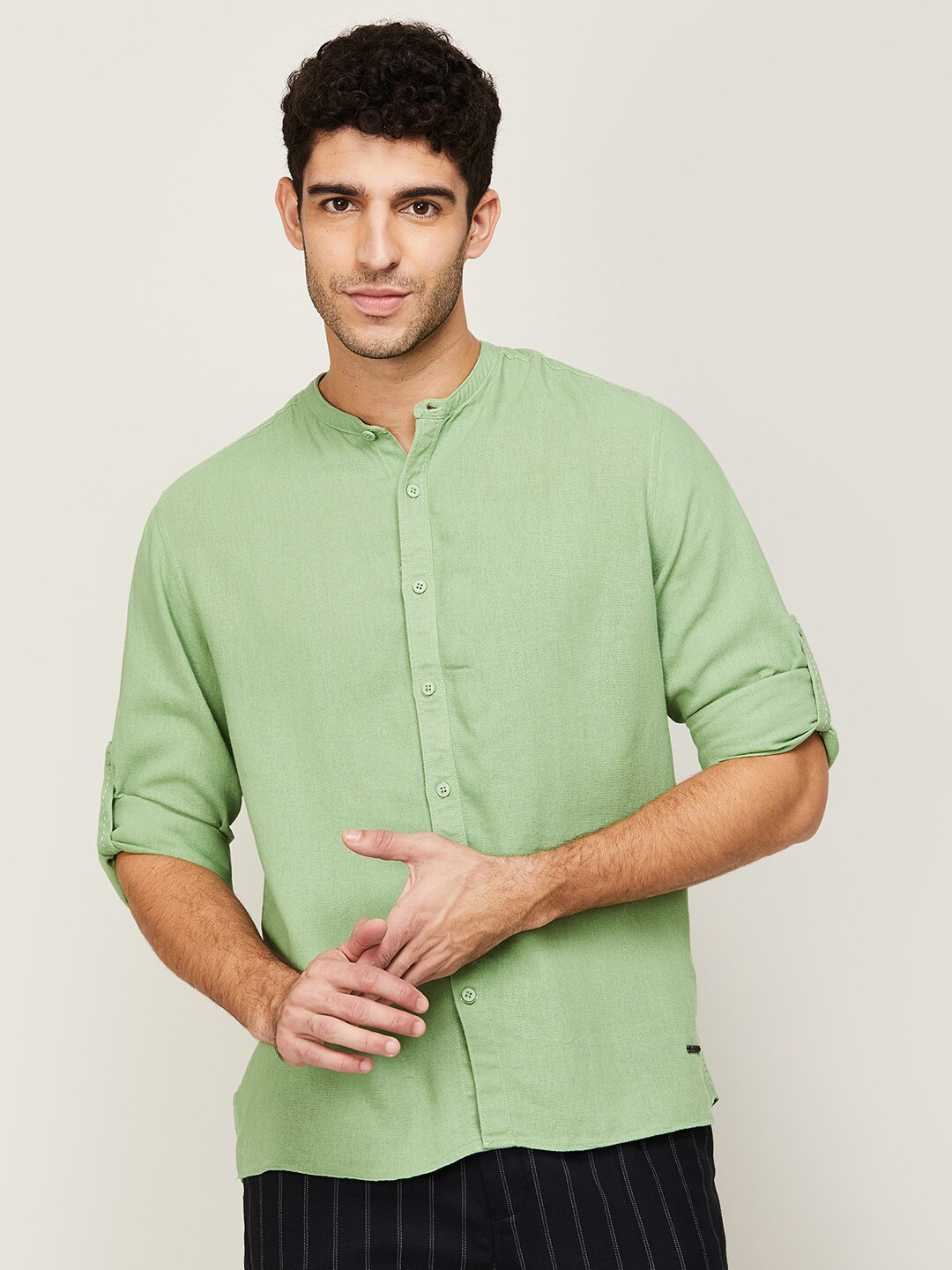 

Bossini Men Green Casual Shirt