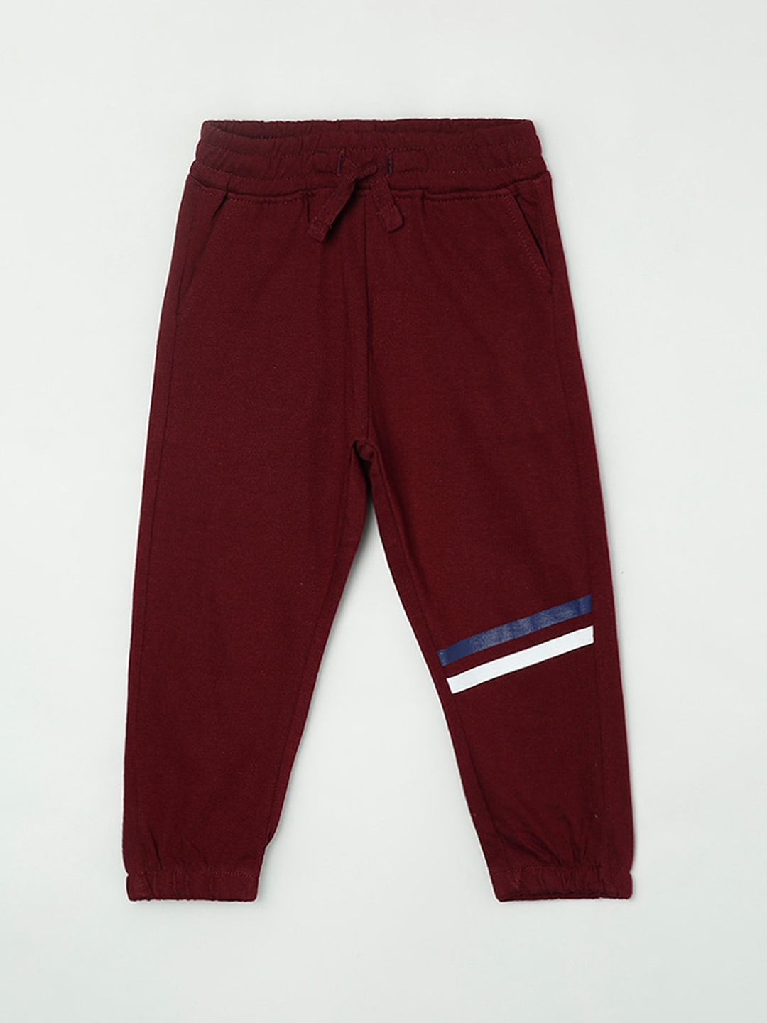 

Juniors by Lifestyle Boys Maroon Printed Cotton Joggers