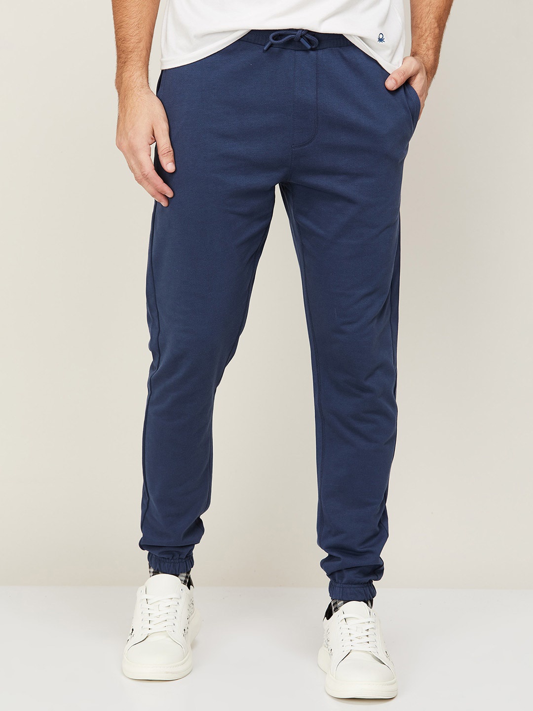 

Fame Forever by Lifestyle Men Blue Solid Cotton Slim-Fit Track Pants