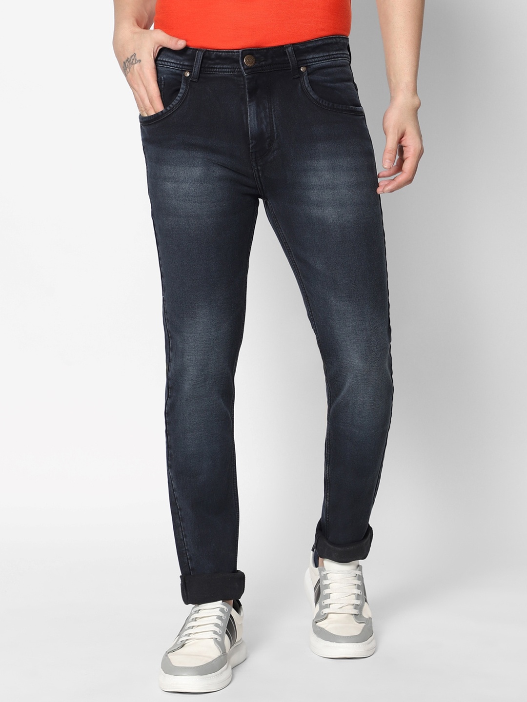 

HJ HASASI Men Grey Light Fade Stretchable Jeans