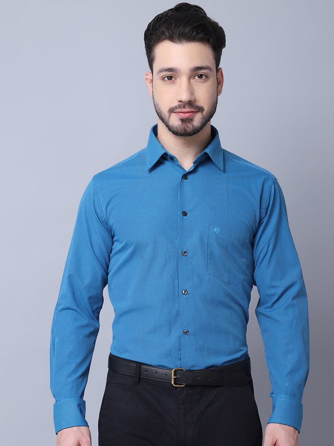

Cantabil Men Blue Striped Casual Shirt