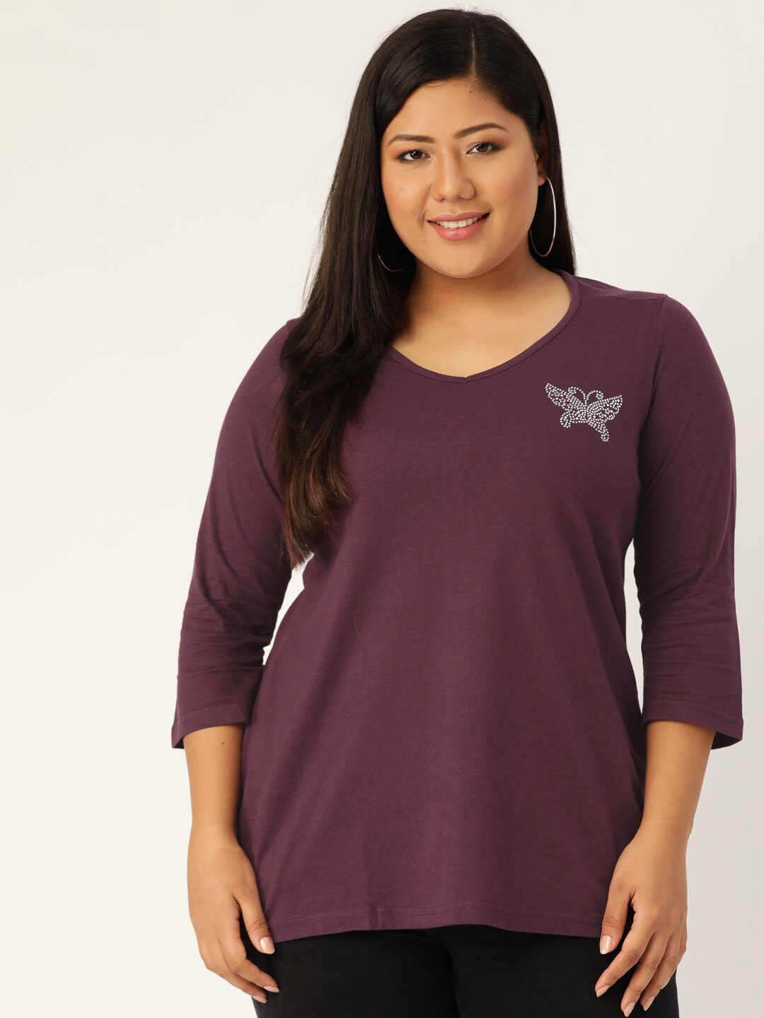 

theRebelinme Women Purple T-shirt