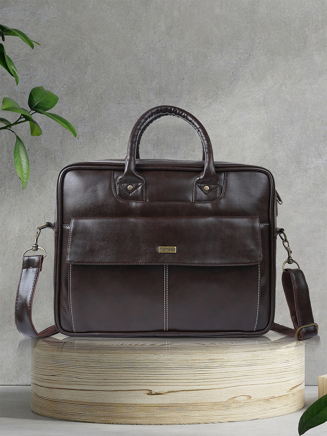

Veneer Unisex Brown Messenger Bag