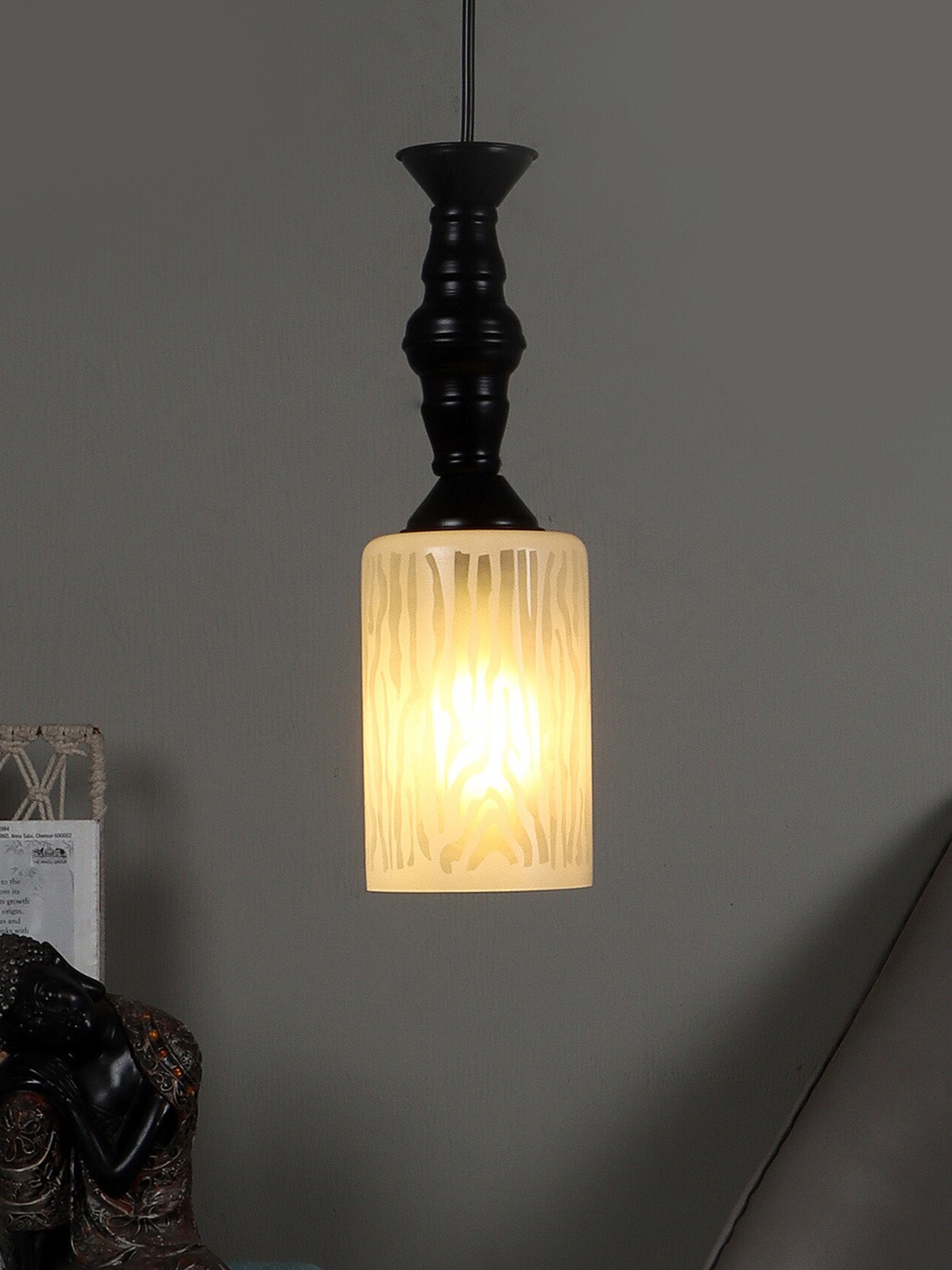 

MFD HOME FURNISHING White Solid Glass Ceiling Lamp