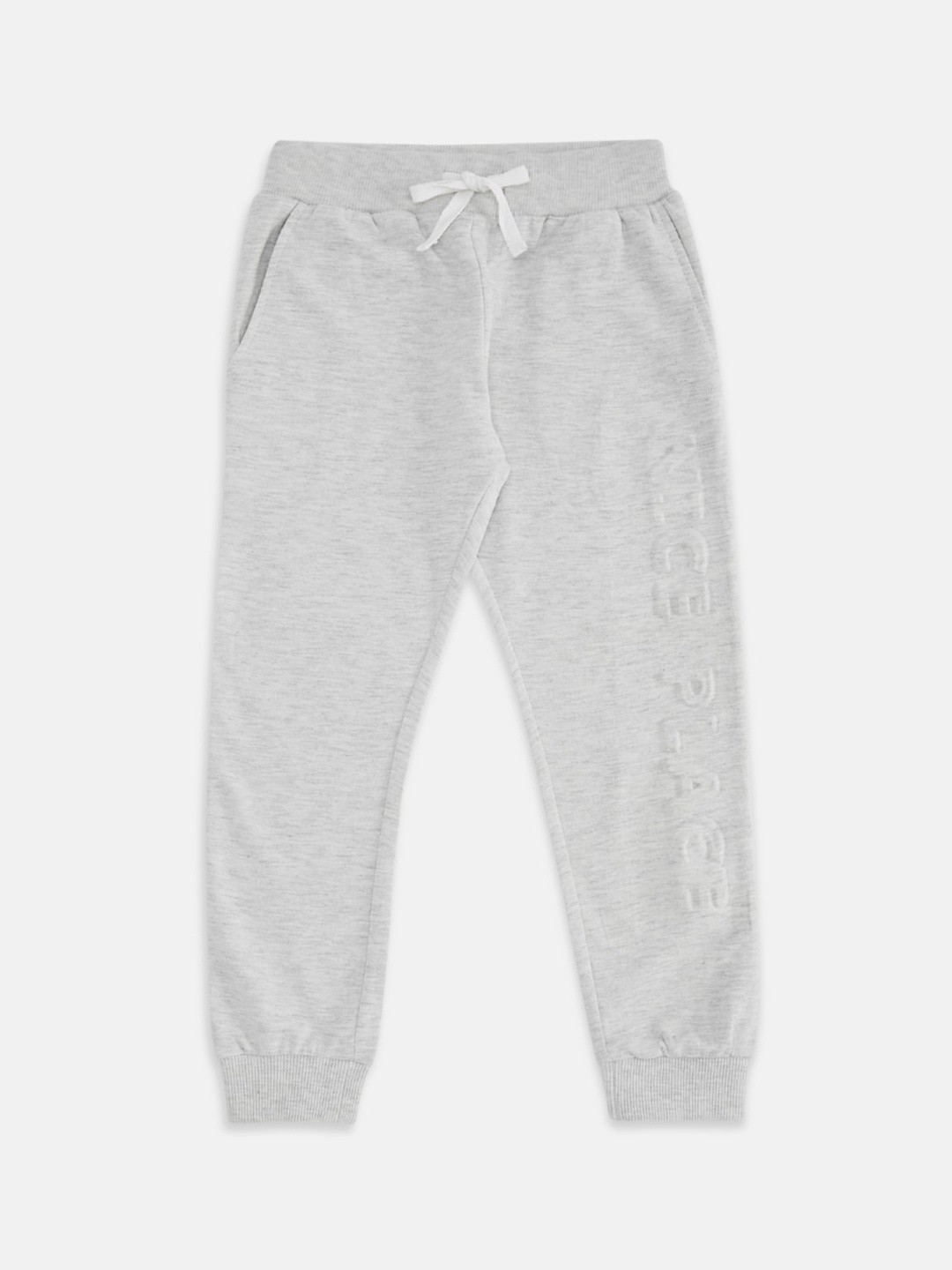 

Pantaloons Junior Boys Grey Melange Solid Cotton Joggers