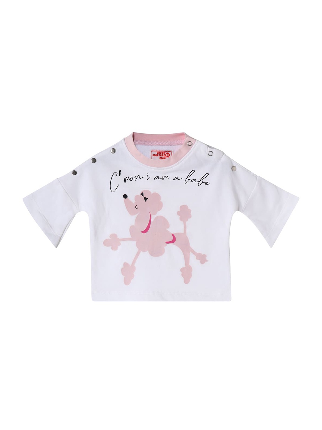 

UNDER FOURTEEN ONLY White & Pink Printed Top