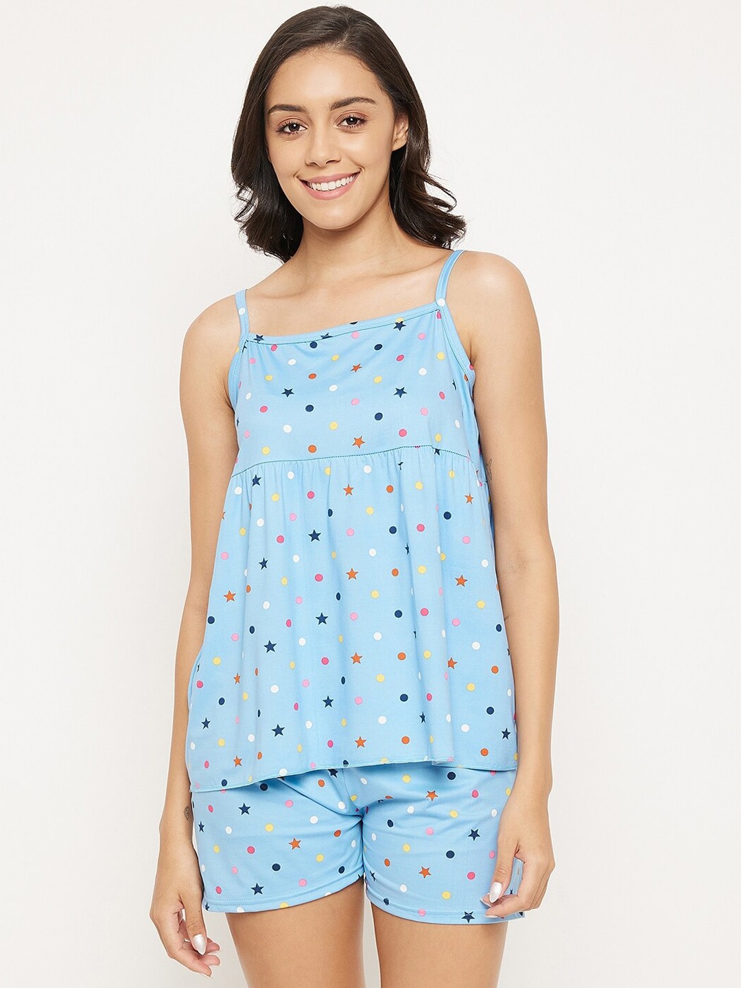 

Camey Women Blue & Pink Printed Night suit
