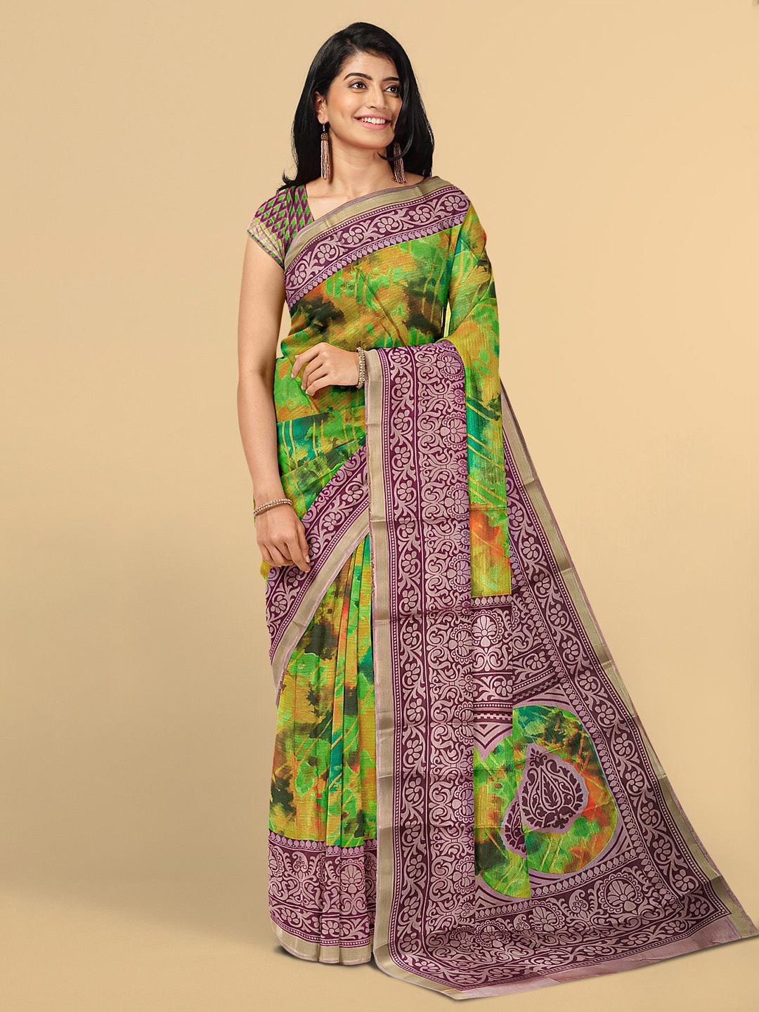 

Kalamandir Purple & Green Zari Saree