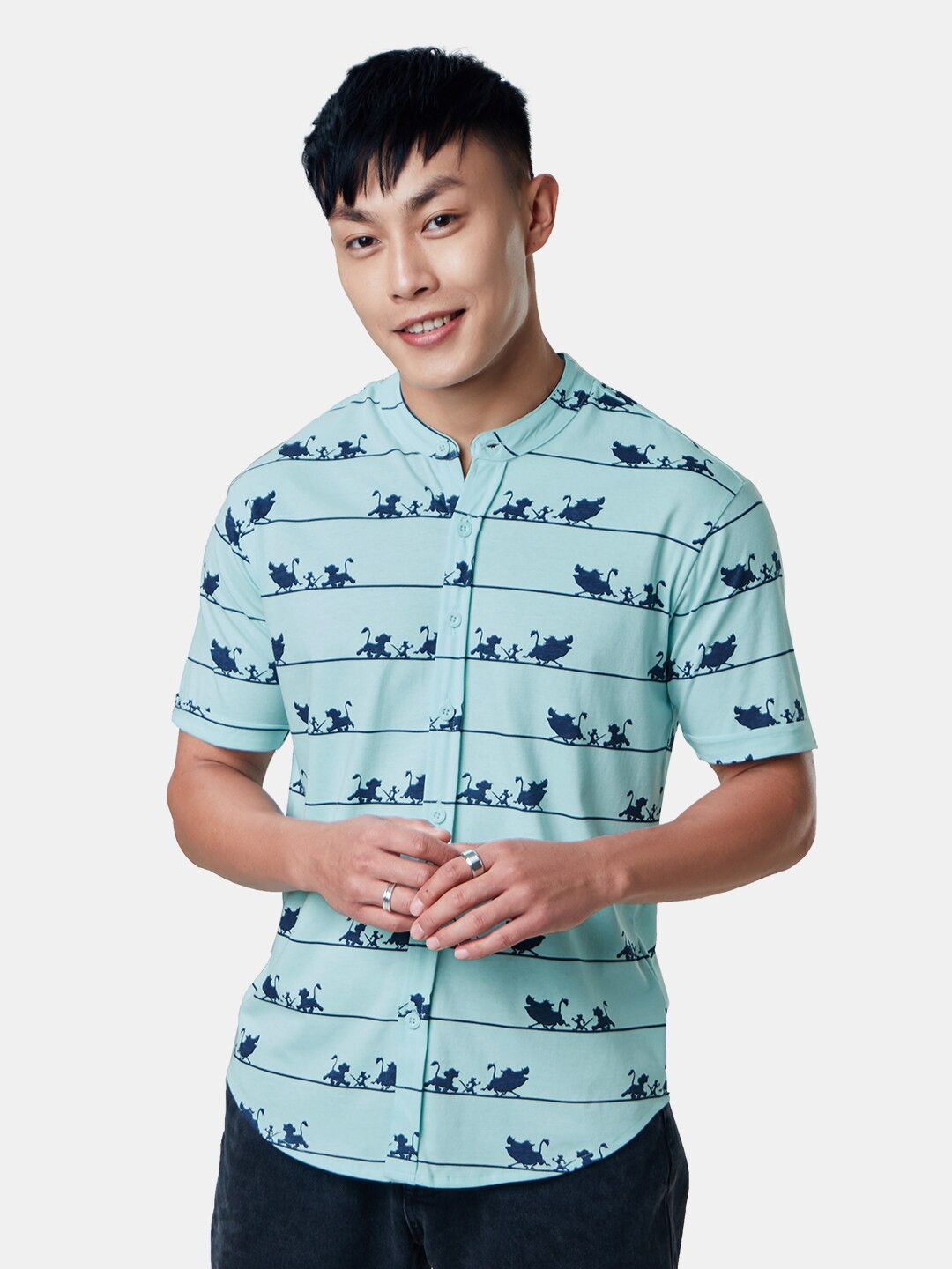 

The Souled Store Men Blue Printed Casual Shirt