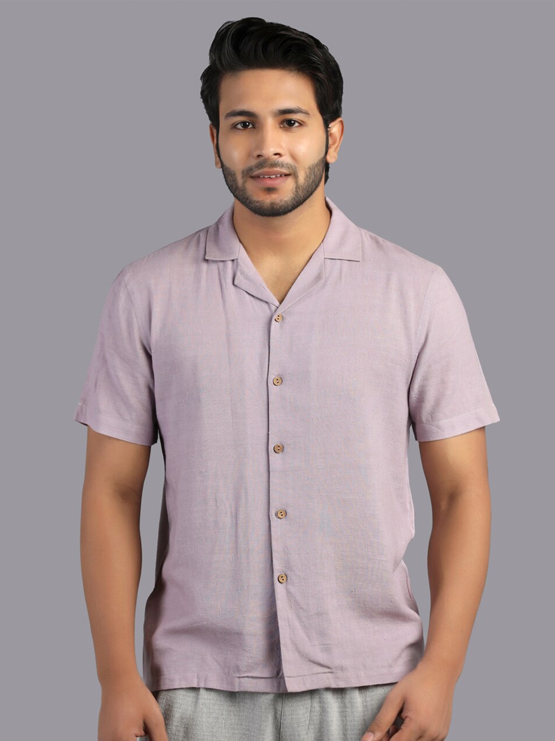 

RENTIYO Men Purple Standard Casual Shirt