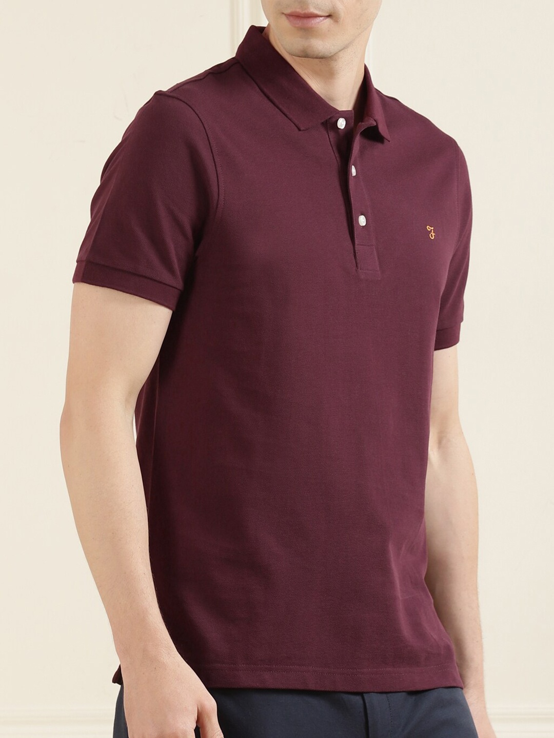 

Farah Men Maroon Polo Collar T-shirt