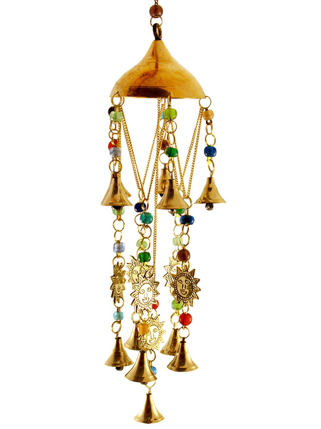 

WENS Multicoloured Feng Shui Musical Sun Wind Chime, Gold