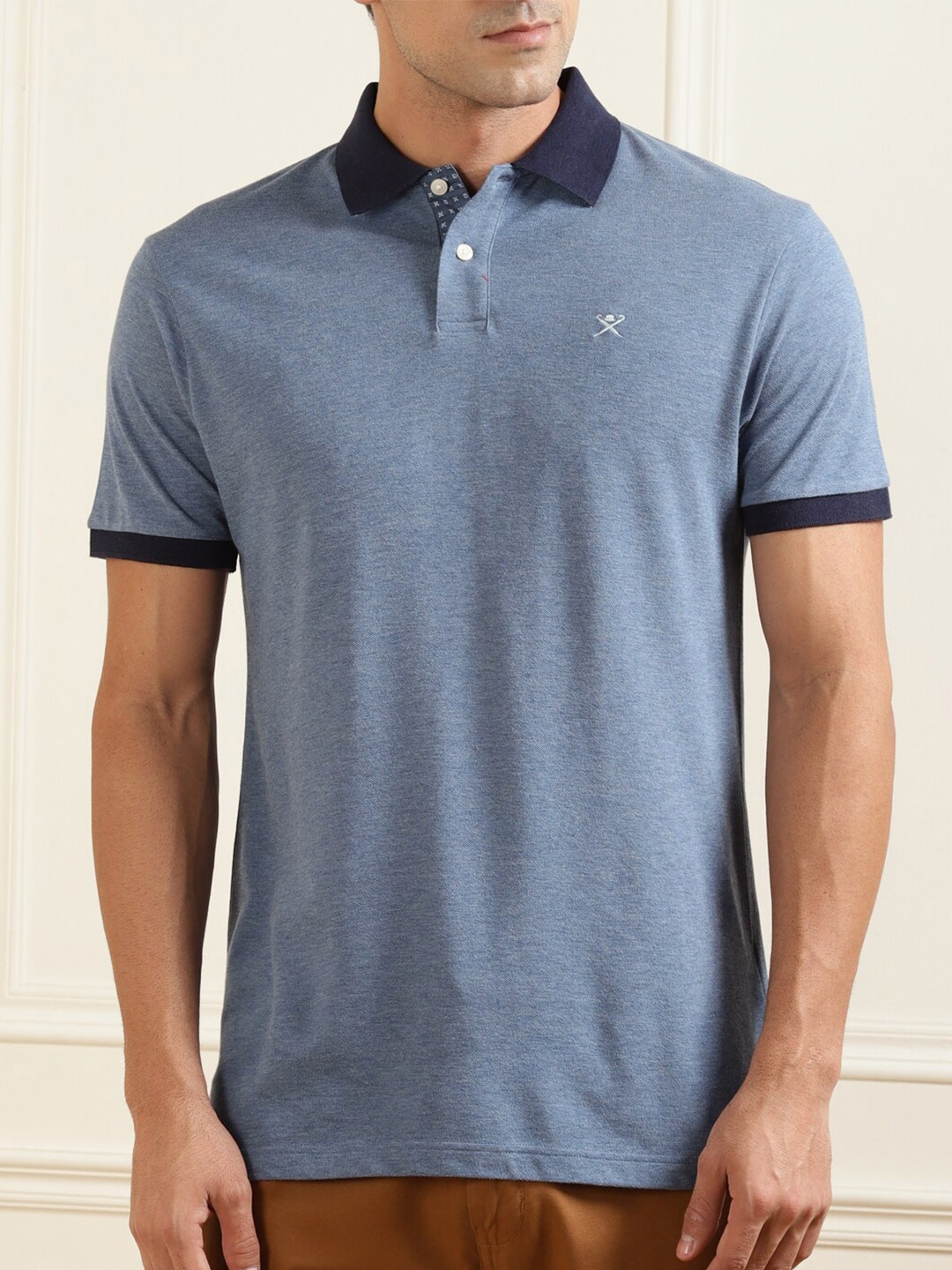 

HACKETT LONDON Men Blue Polo Collar T-shirt