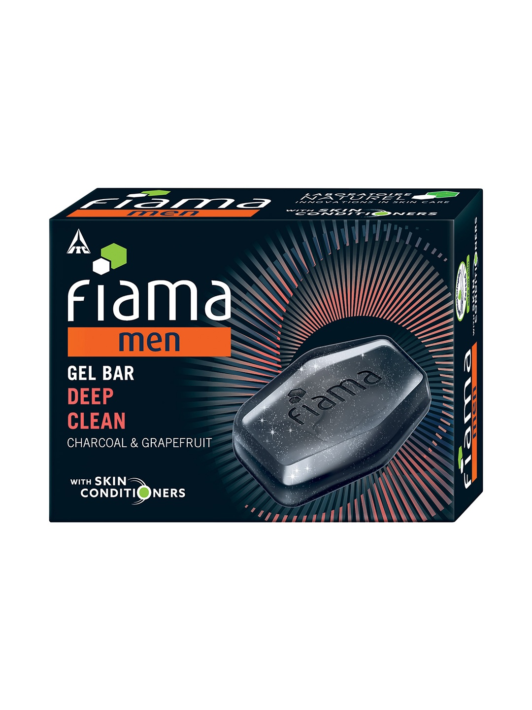 

Fiama Men Deep Clean Gel Bar with Charcoal & Grapefruit - 125 g, Black