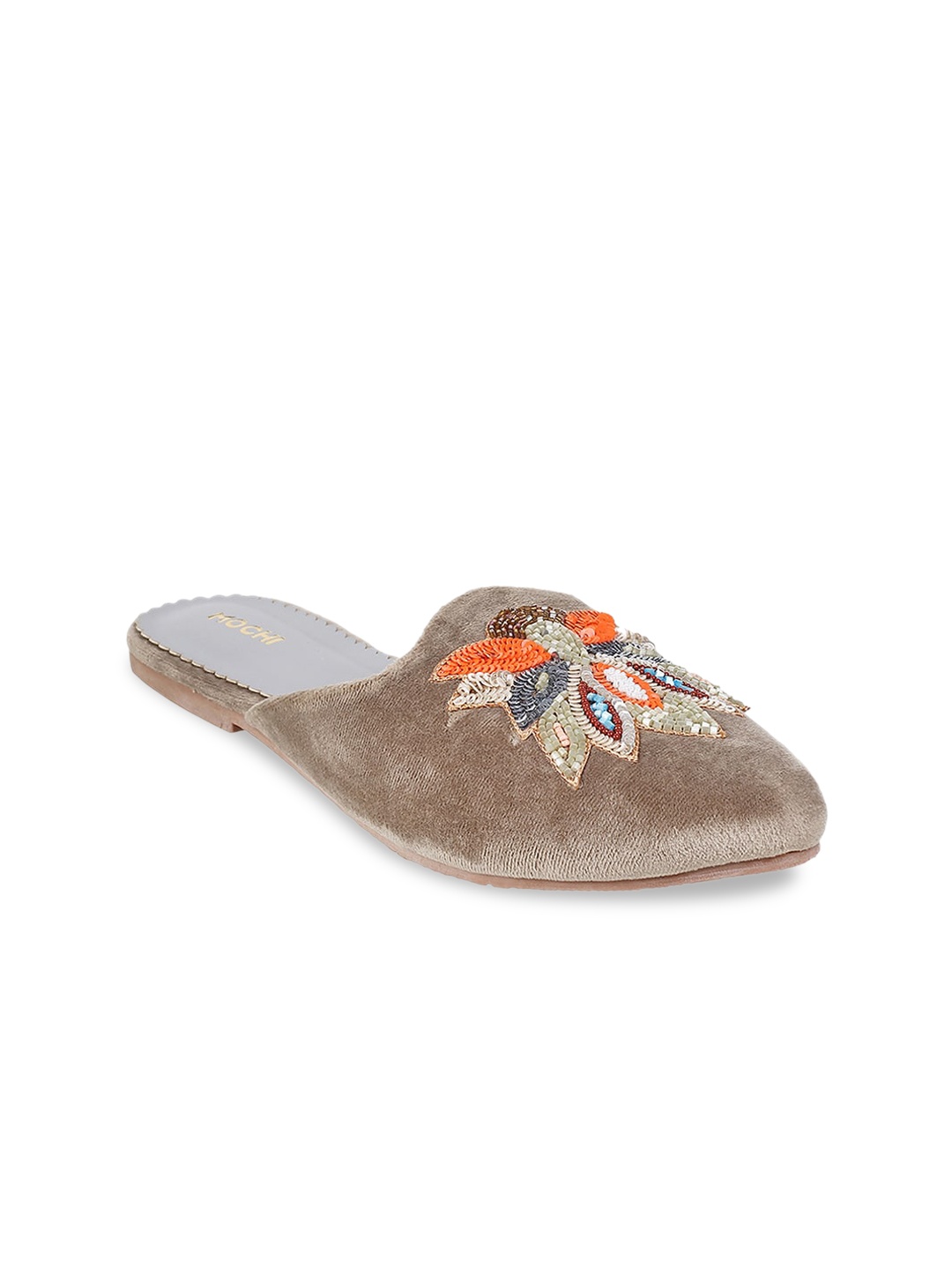 

Mochi Women Beige Ethnic - Embellished Mules Flats