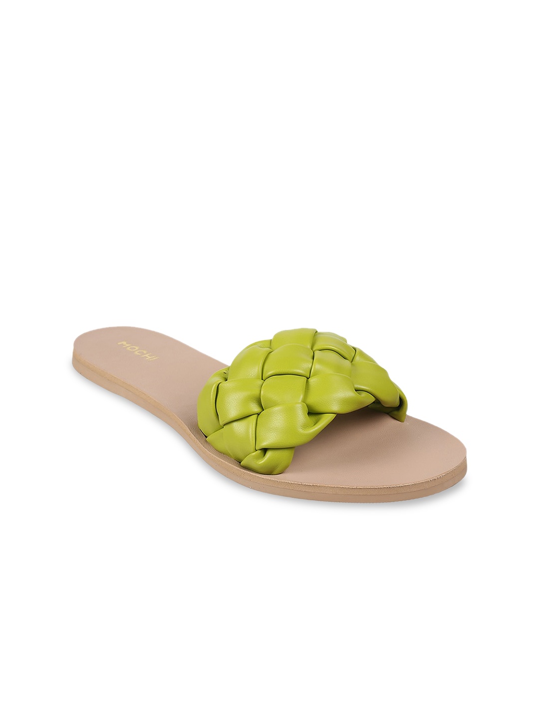 

Mochi Women Green Open Toe Bows Flats
