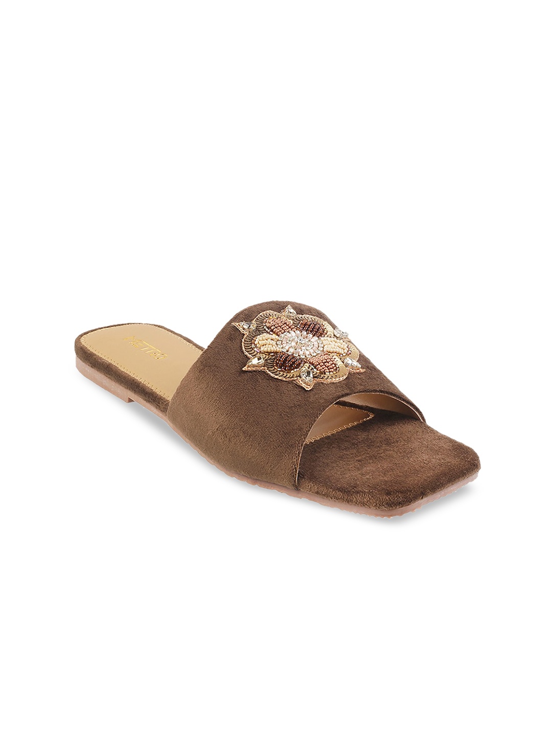 

Metro Women Brown Embellished Flats