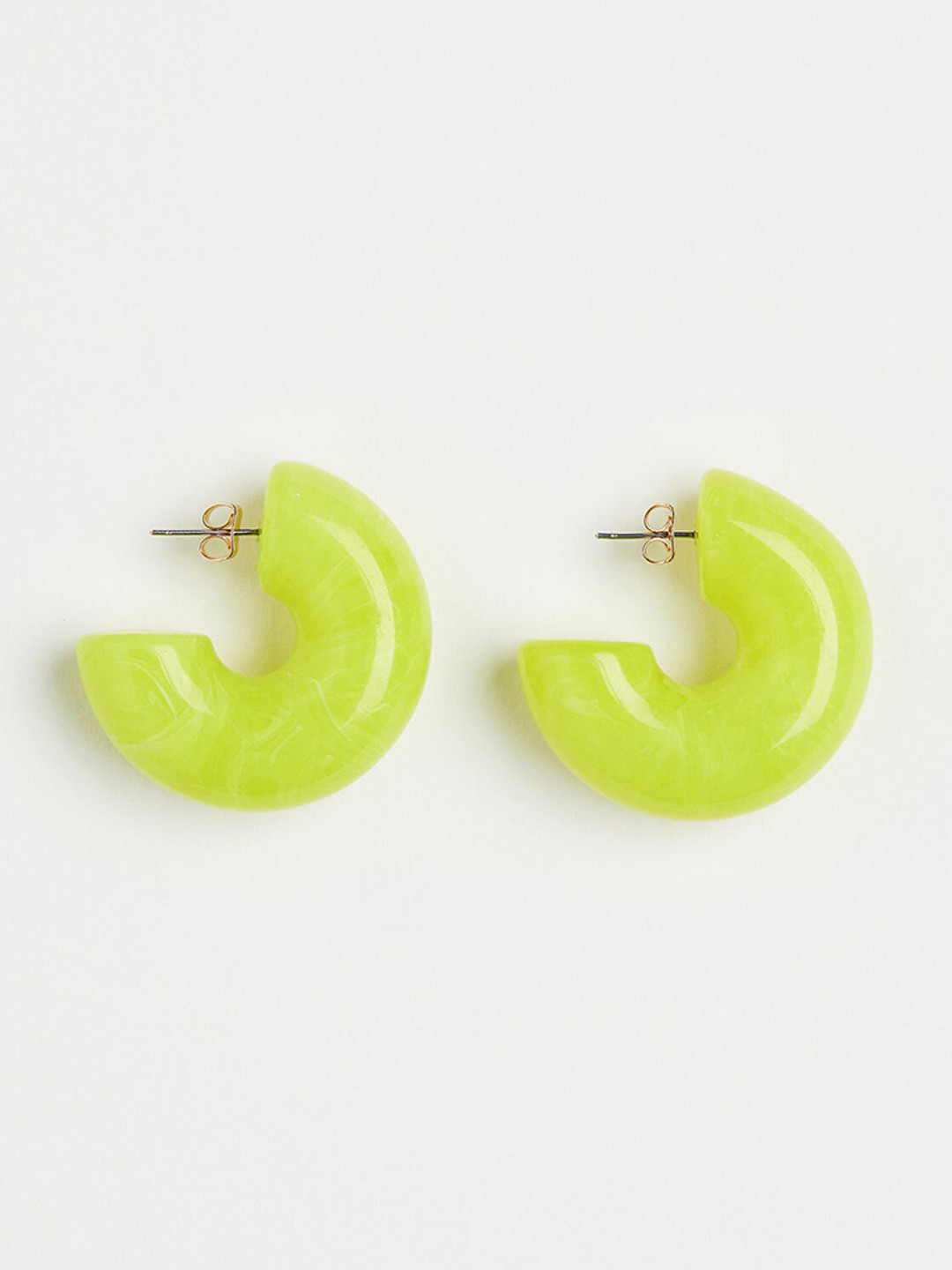 

H&M Women Yellow Contemporary Half Hoop Earrings
