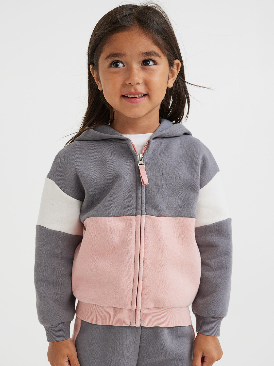 

H&M Girls Grey Colourblocked Sweatshirt