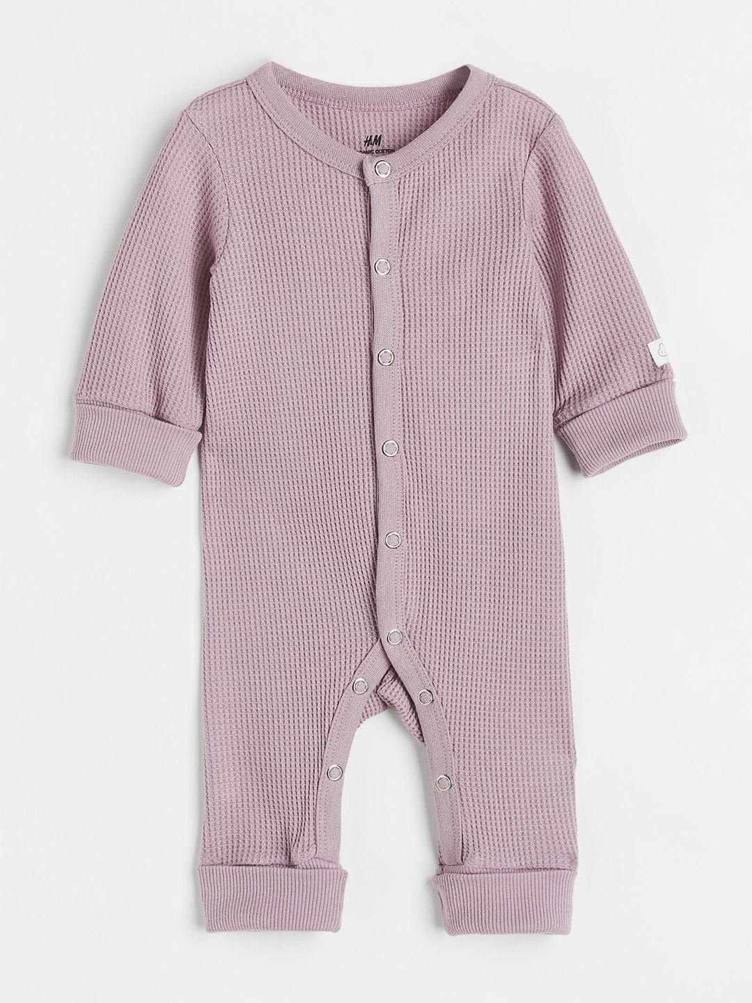 

H&M Boys Purple Adjustable-Size Waffled Romper Suit