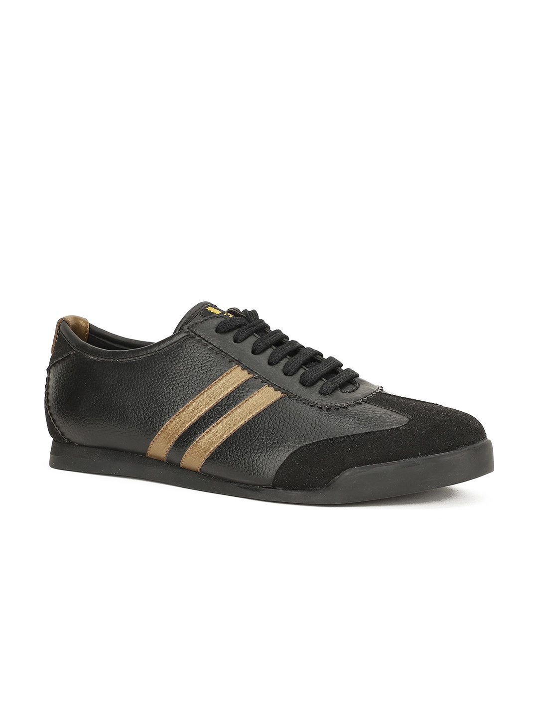 

North Star Men Black Striped PU Sneakers
