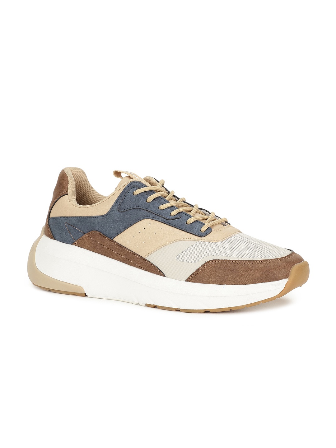 

North Star Men Brown Colourblocked PU Sneakers