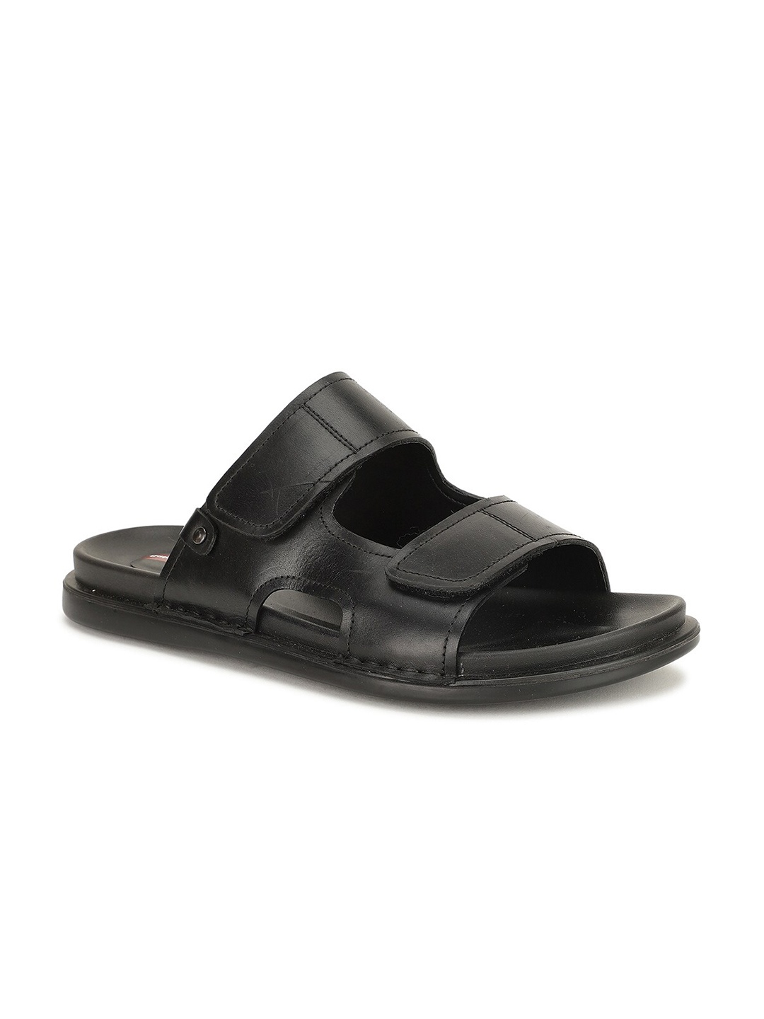 

Bata Men Black Leather Comfort Sandals