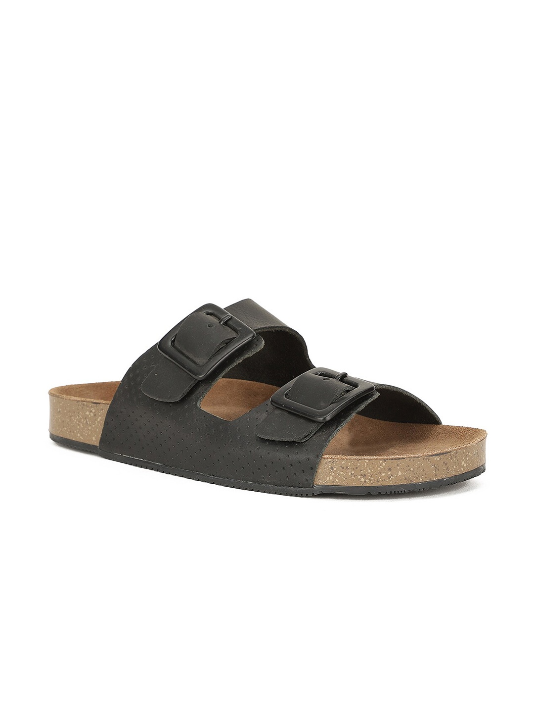 

Bata Men Black Leather Comfort Sandals