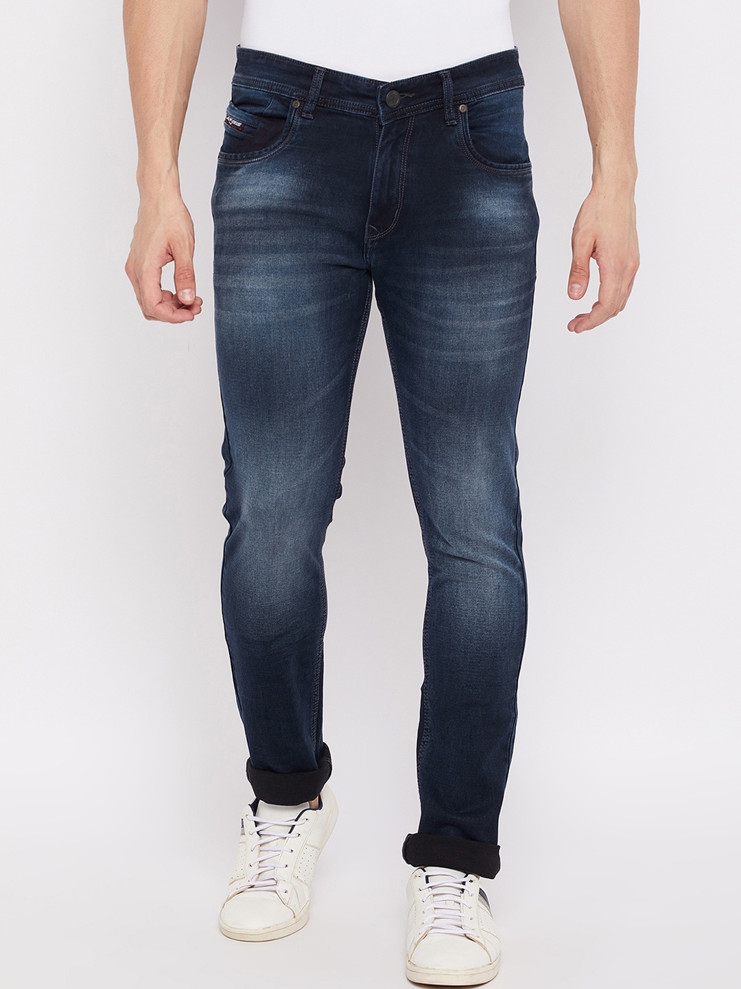 

Duke Men Blue Slim Fit Mildly Distressed Heavy Fade Stretchable Jeans