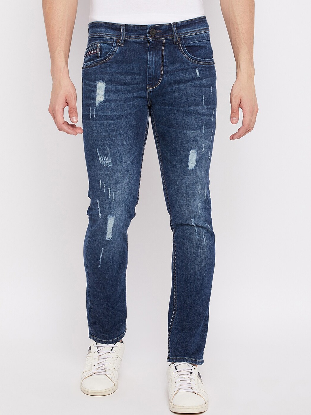 

Duke Men Blue Slim Fit Mildly Distressed Light Fade Stretchable Jeans