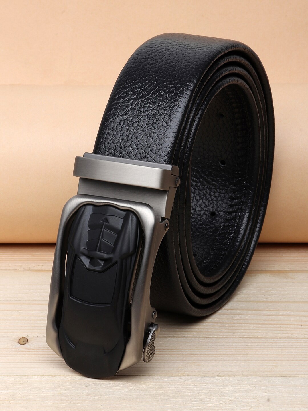 

ZORO Women Black Textured PU Belt