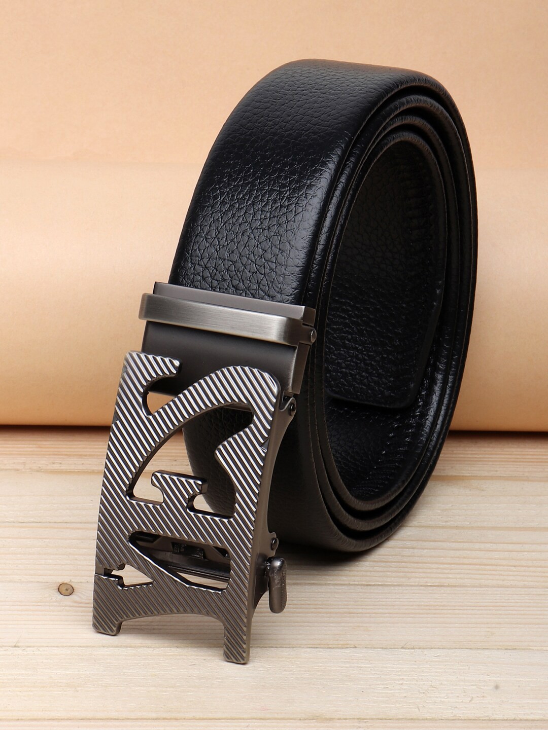 

ZORO Women Black Textured PU Belt