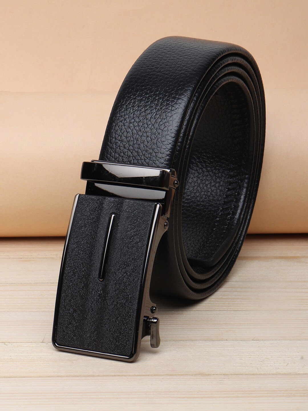 

ZORO Women Black Slider Buckle PU Belt
