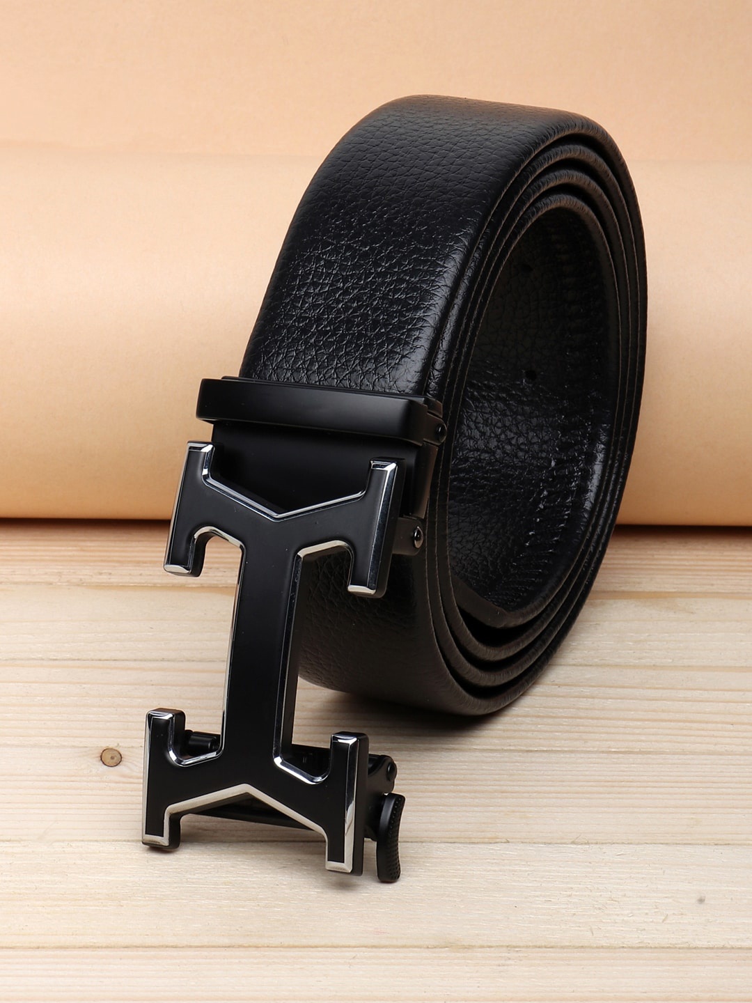 

ZORO Women Slider Buckle PU Belt, Black
