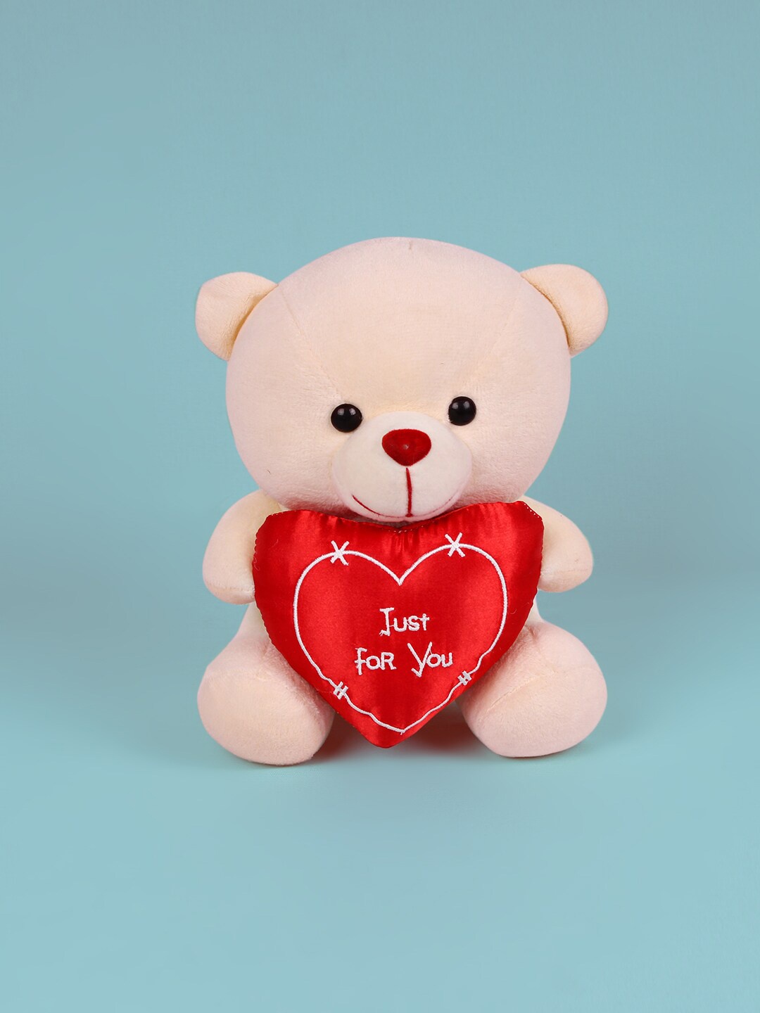 

DukieKooky Kids Cream-Coloured & Red Teddy Bear With Heart Soft Toy