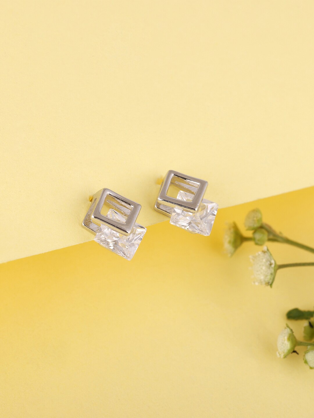 

GIVA 925 Silver Quadrangle Earrings