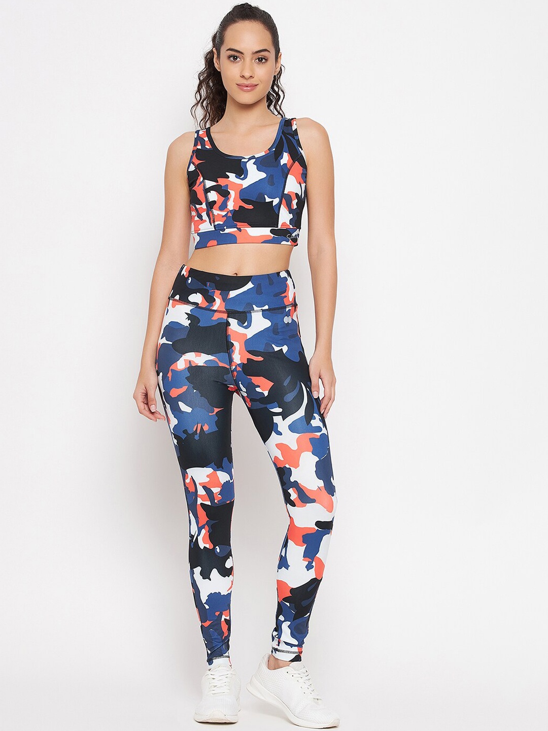

Clovia Women Blue & Black High-Rise Tracksuits