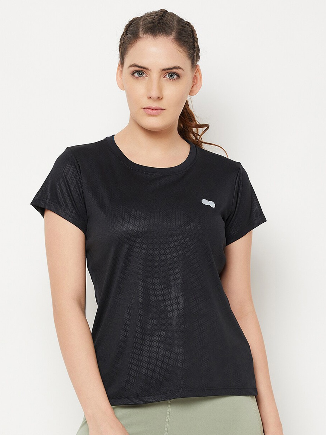 

Clovia Comfort-Fit Active T-shirt, Black